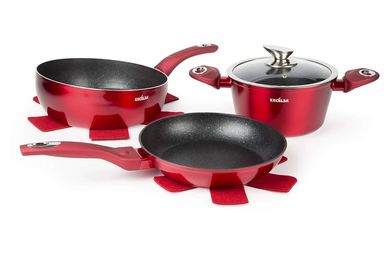 Excelsa Phoenix Saucepan and Saucepan Set, Forged Aluminium with Non-Stick Coating