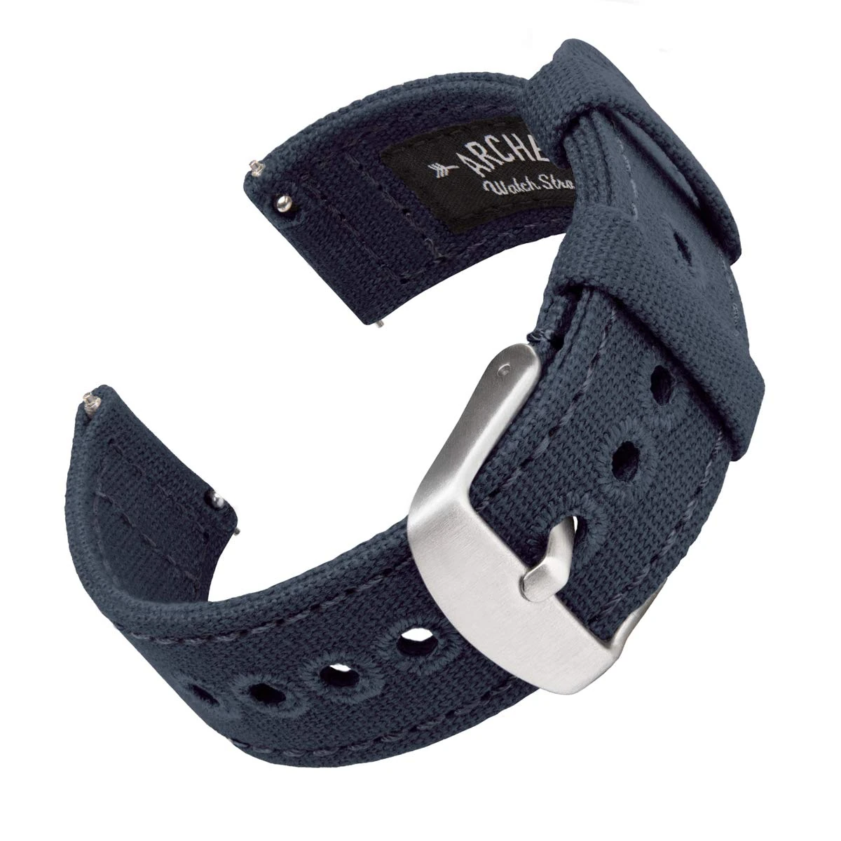 Archer Watch Straps - Canvas Quick Release Watch Bands (Navy Blue, 22mm)