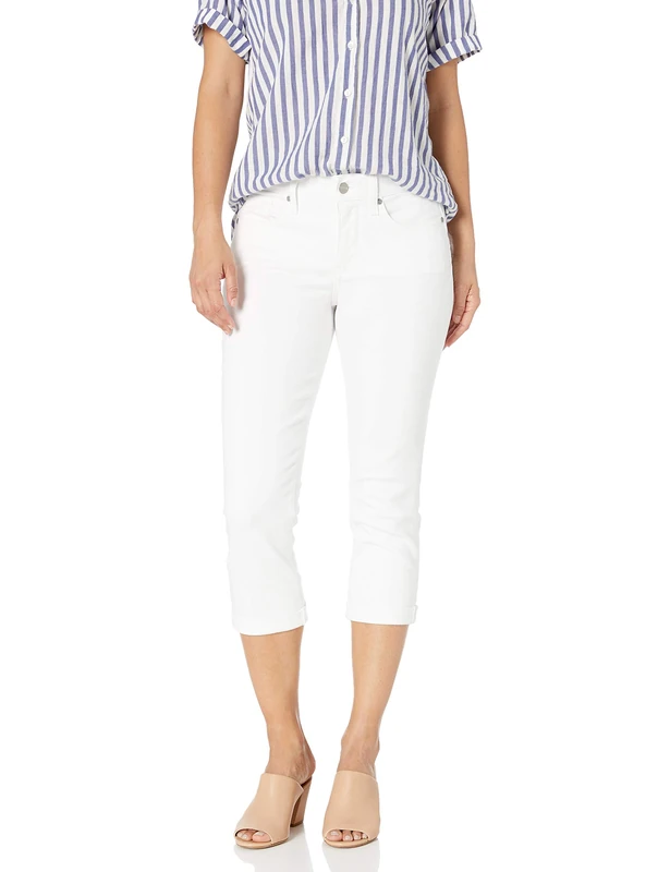 NYDJ Women's Petite Chloe Capri Jeans, Optic White, 18