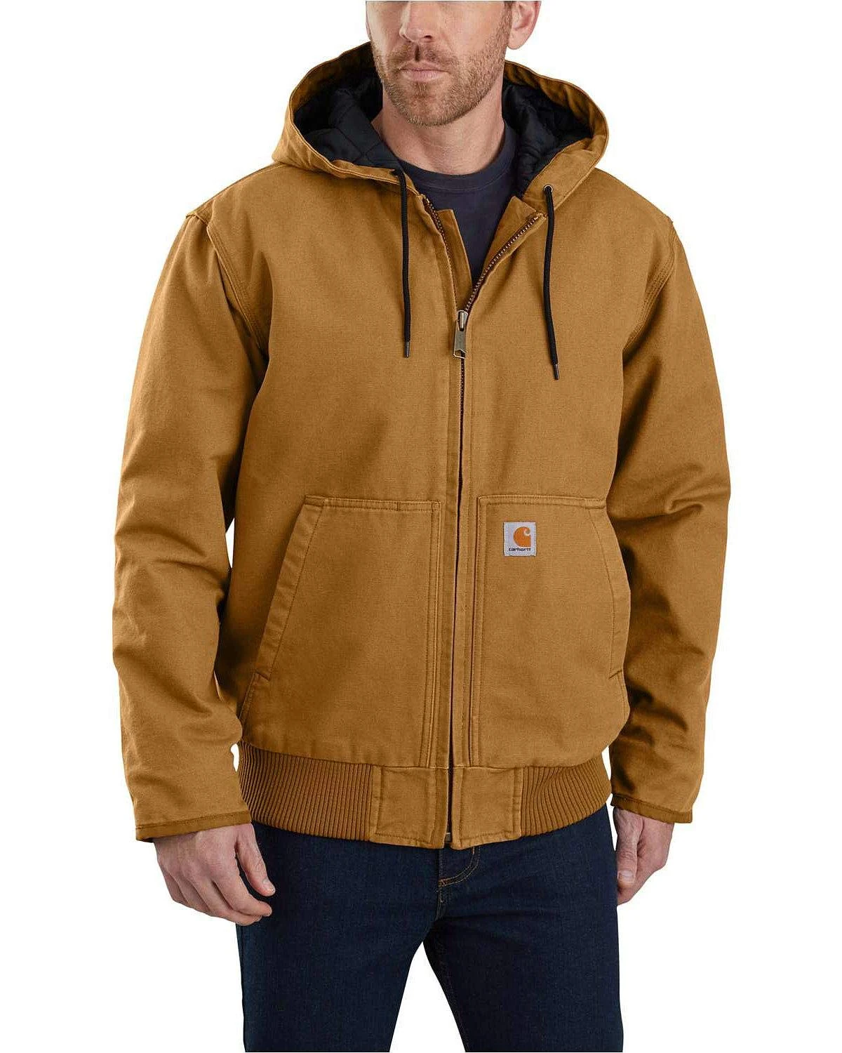 Carhartt Men's Loose Fit Washed Duck Insulated Active Jac, Carhartt® Brown, XL