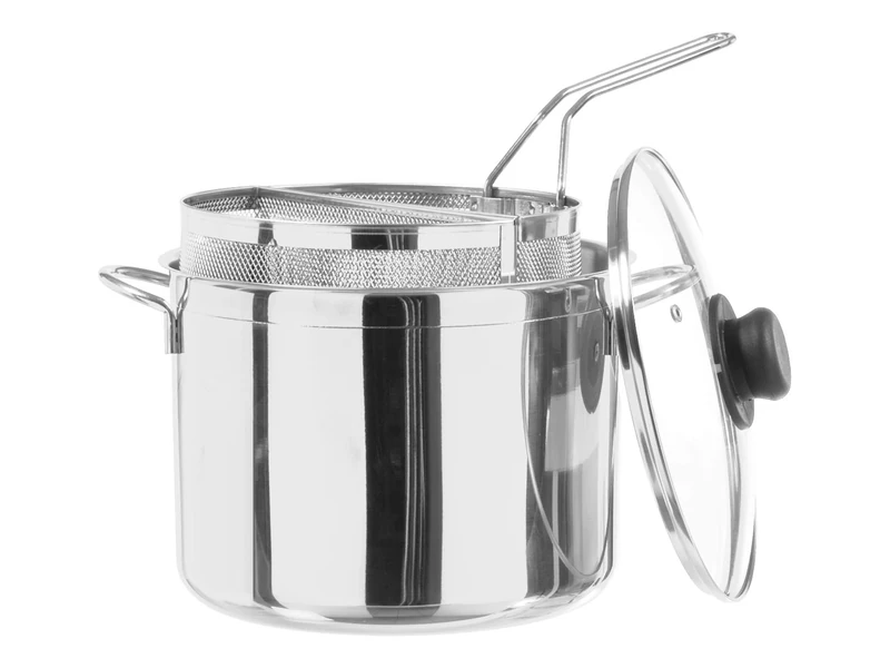 Inoxpran 541244 Inoxdual Pasta Cooker with 2 Baskets and Lid, Stainless Steel, 24 cm