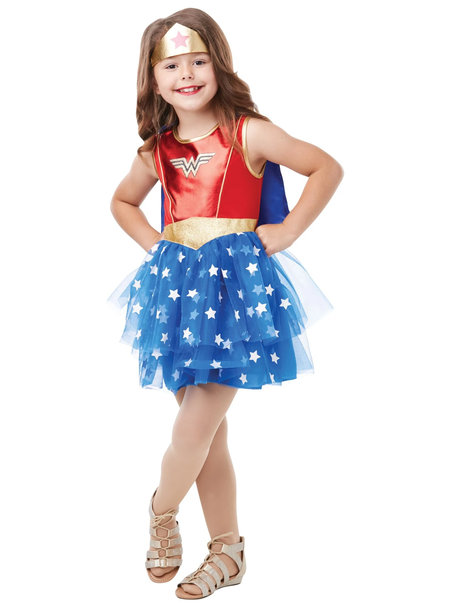 Rubies Official DC Wonder Woman Deluxe Child's Costume, Superhero Fancy Dress, Child's Size Large Age 7-8, Height 128 cm Halloween