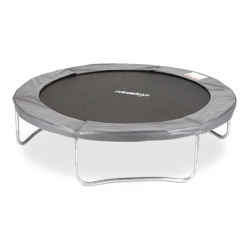 Relaxdays Unisex-Youth Outdoor Trampoline, Garden Rebounder for Kids & Adults, 150 kg, with Rim Cover, 305cm, Grey, Medium