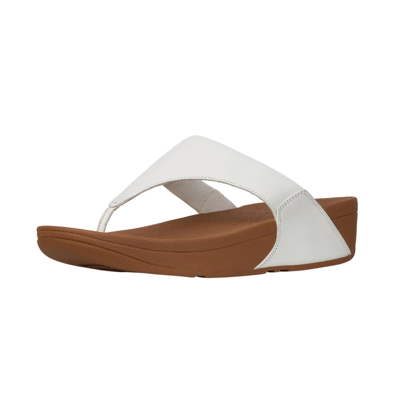 Fitflop Women's Lulu Leather Flip Flops, Toe-Post Sandals, Comfortable with Natural Arch Support - White Urban White 024-4 UK