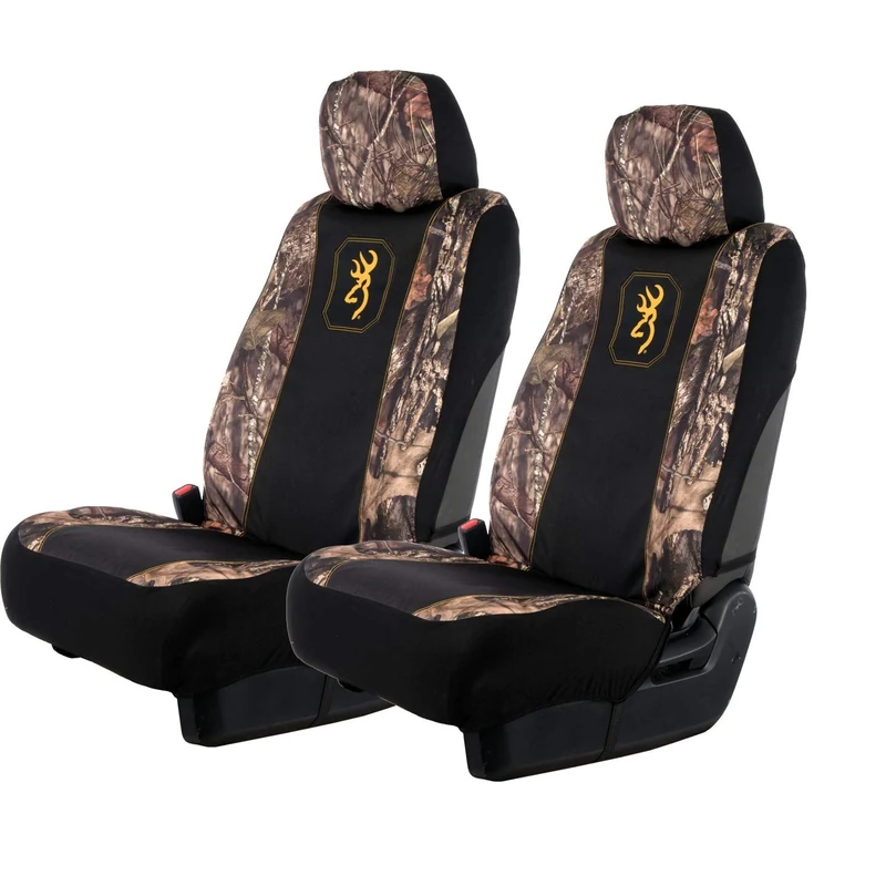 Browning Universal Front and Bench Seat Covers, Water Resistant for Car, Truck, and SUV, Pack of 2, Mossy Oak Break-Up Country