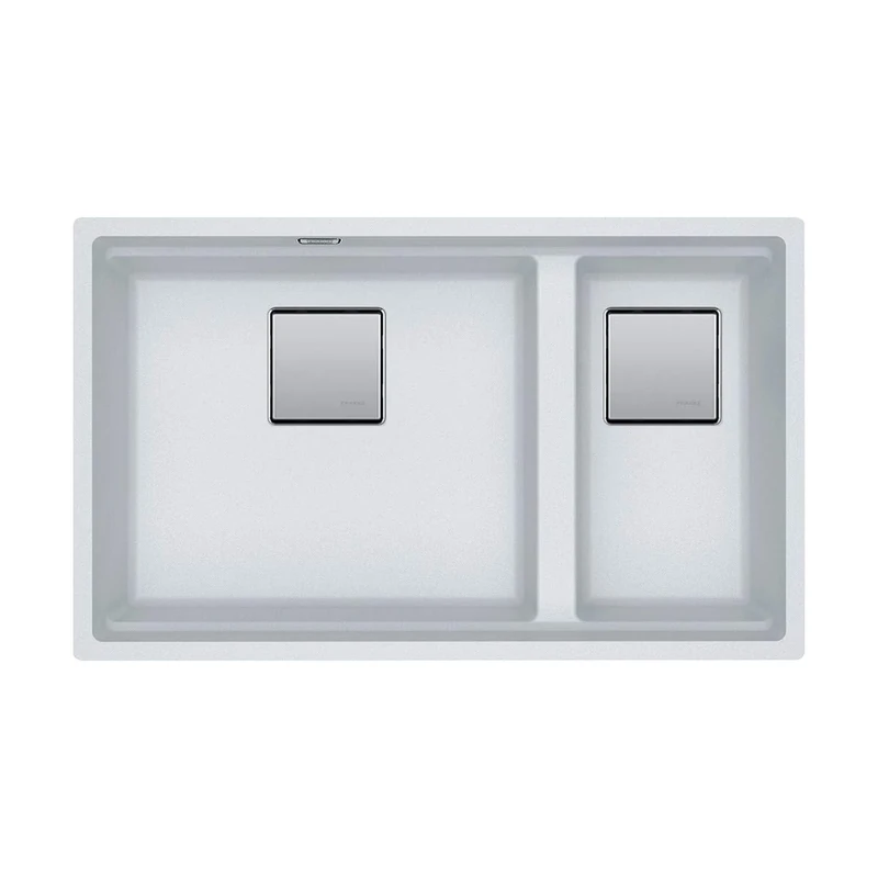 Franke Kubus 2 KNG 120 Undermount Sink Rectangular, Fragranite, White, 2 Bowls, Rectangle