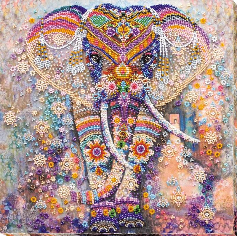 Bead Encrusted Elephant, Miracle of India Design, Embroidery Kit