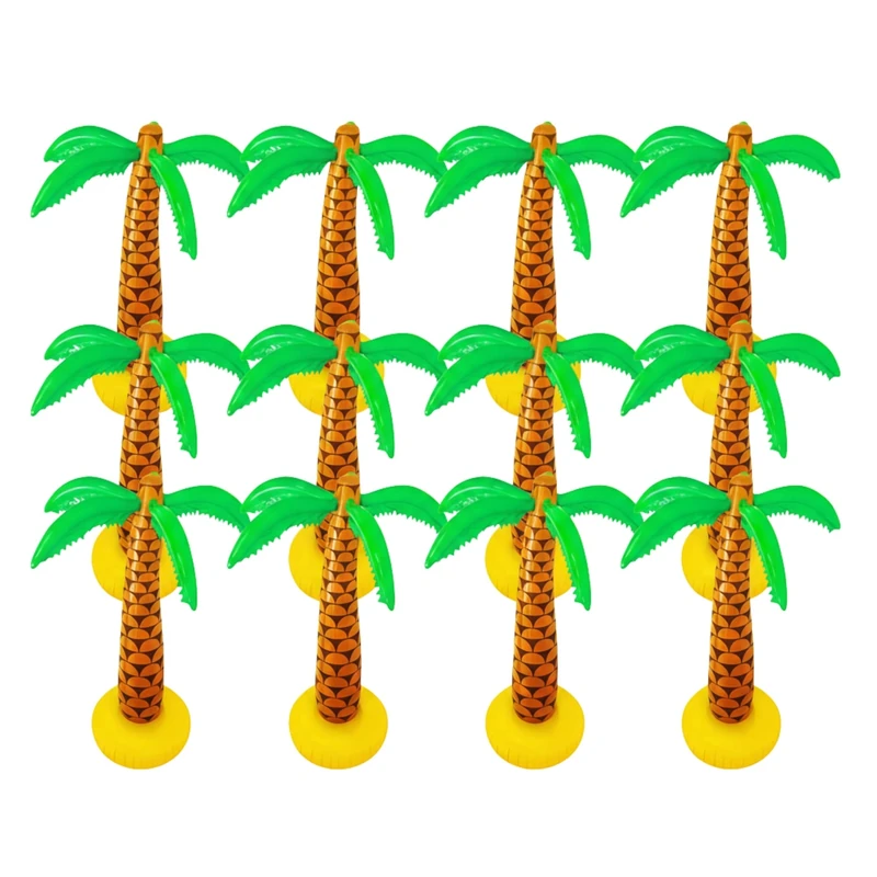 12 Pcs 6 ft Inflatable Palm Tree Party Decorations, Blow Up Tropical Hawaiian Pool and Beach Luau Props for Summer Parties, Tiki Events, Garden BBQ, Fancy Dress, Jungle Theme Decor and Photo Backdrops