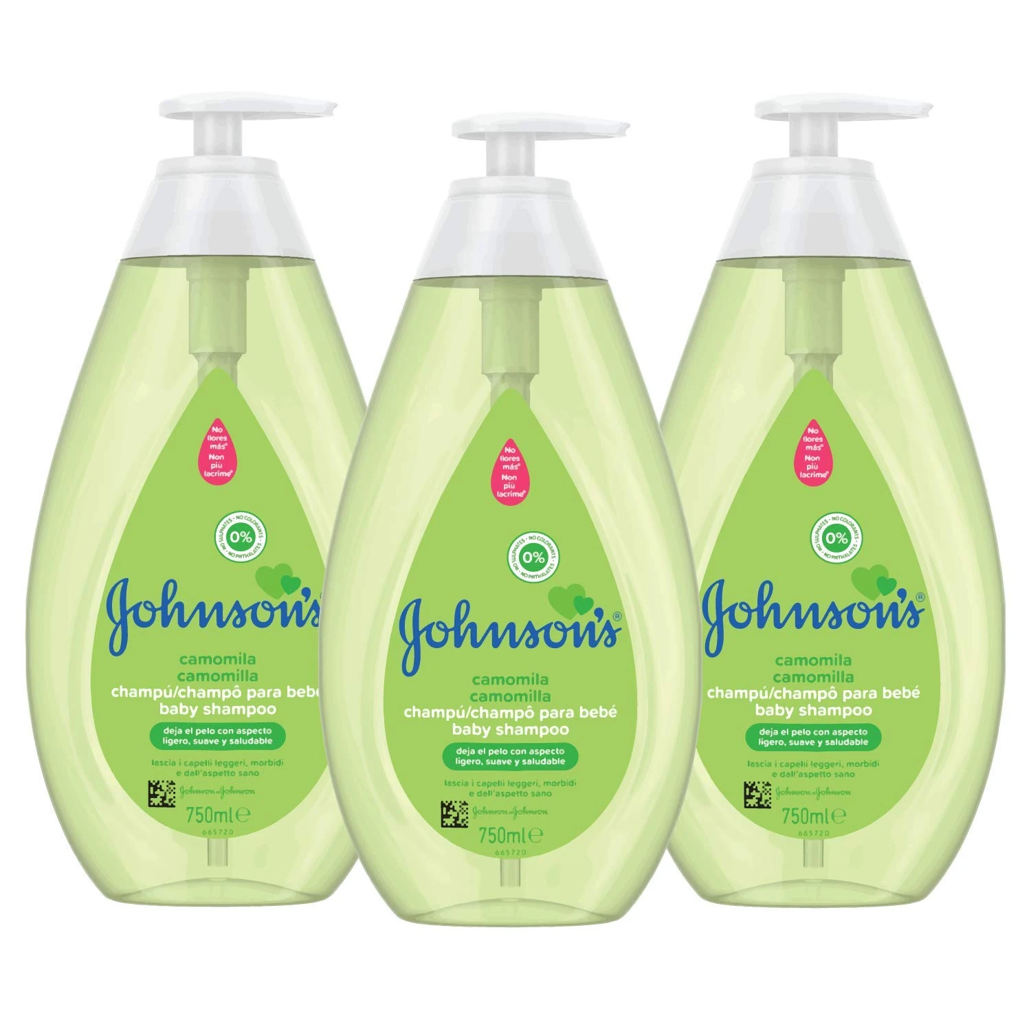 Johnson's Baby Chamomile Shampoo, ideal for the whole family - 3 x 750 ml