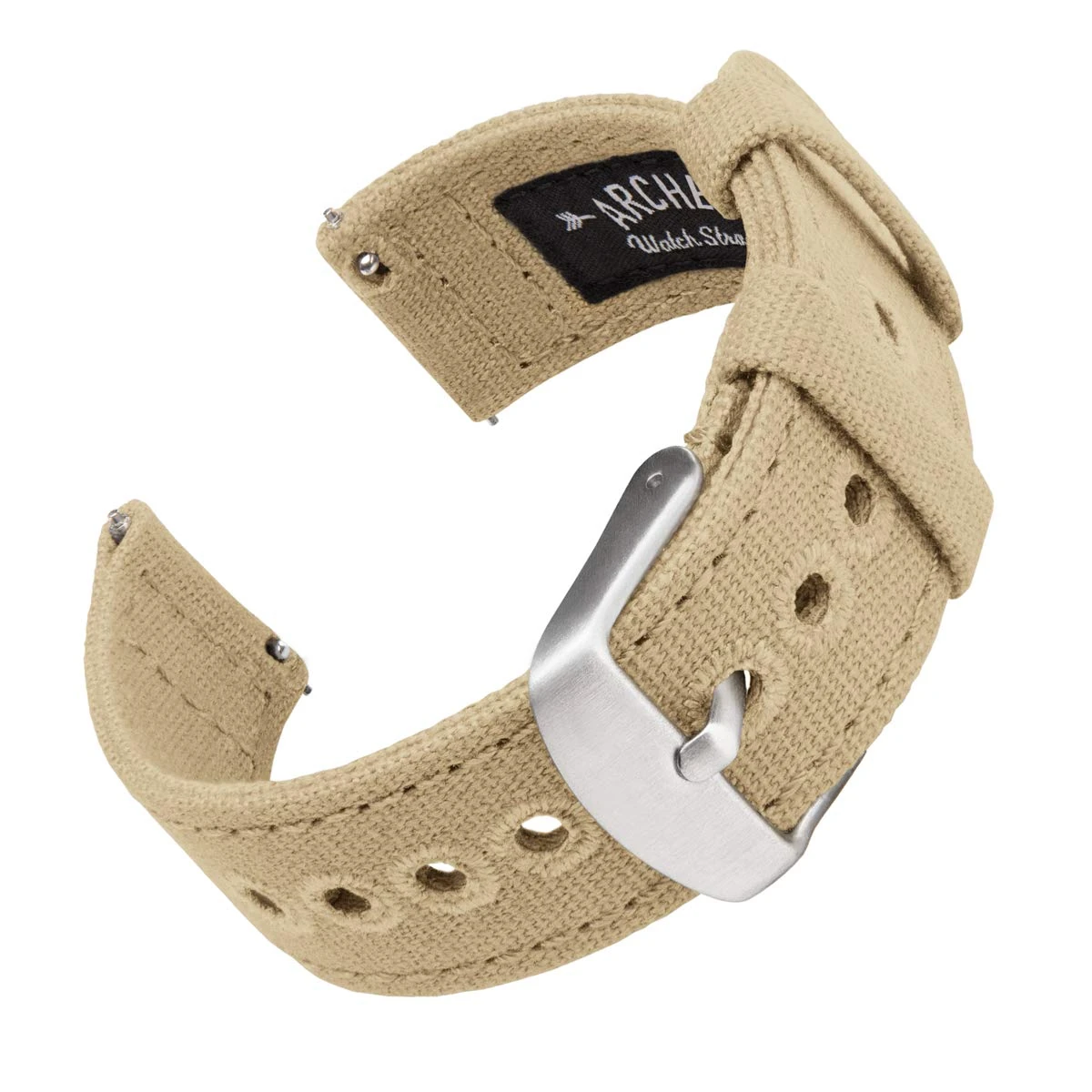 Archer Watch Straps - Canvas Quick Release Watch Bands (Sand, 20mm)