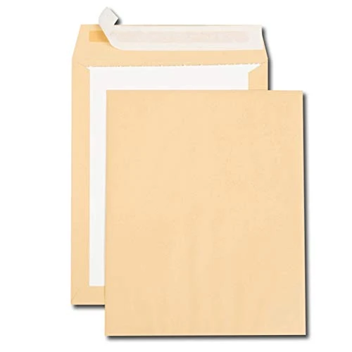 Pack of 100 Brown Kraft Paper Envelopes 320 x 430 mm 130 g/m² with Protective Strip