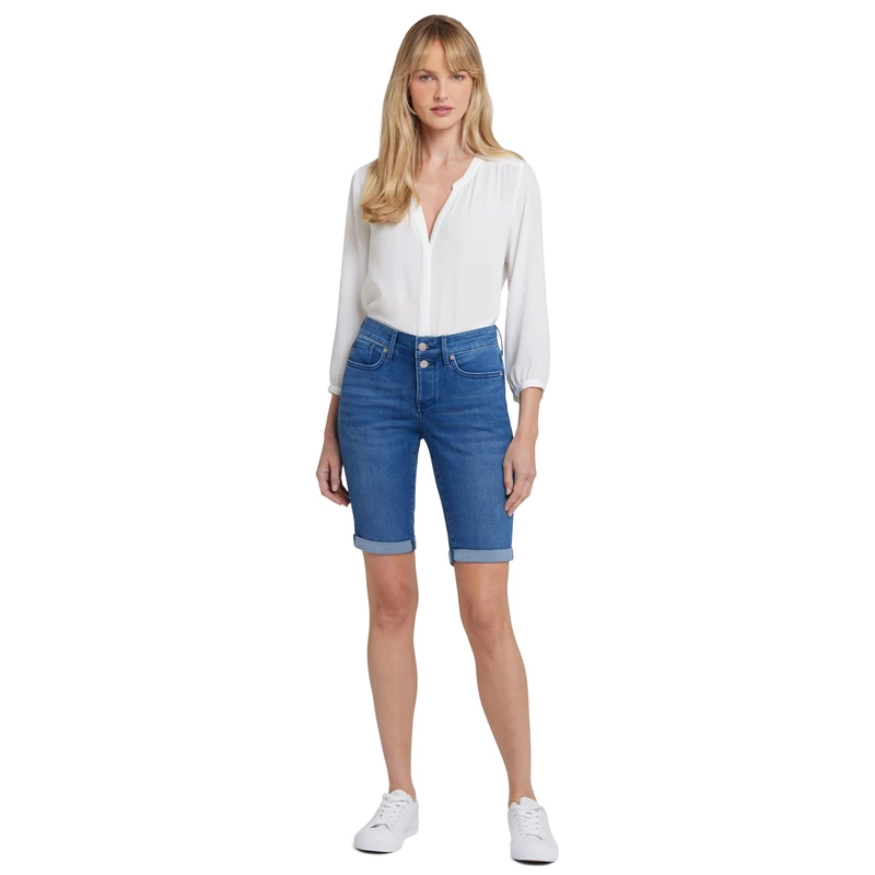 NYDJ Women's Briella Denim Shorts with Roll Cuff, Nevin, 18 11