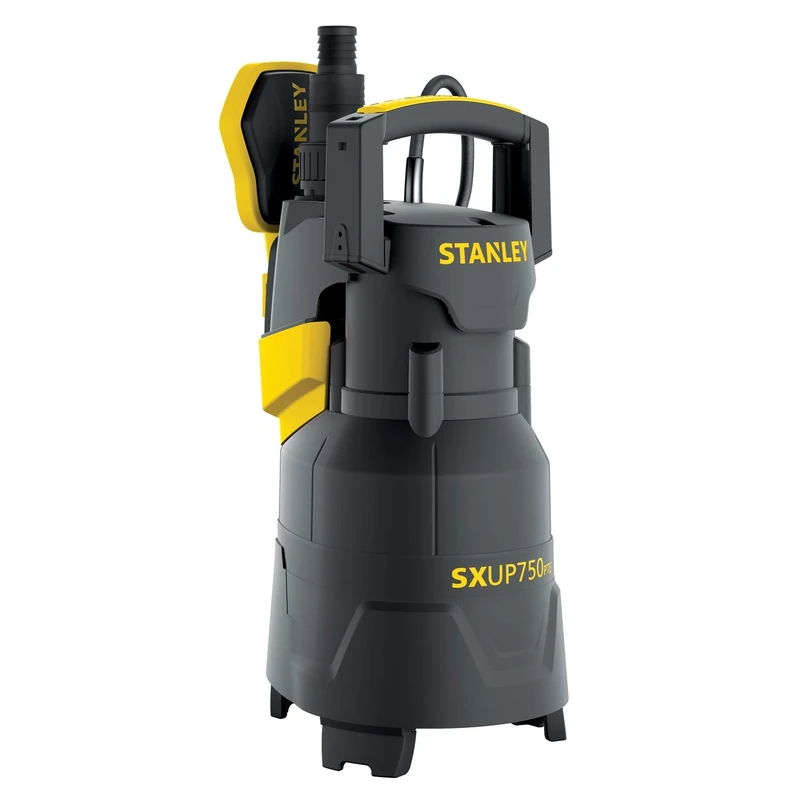 STANLEY SXUP750PTE Submersible Pump for Clear and Dirty Water (750 W, Max. Flow Rate 13,500 l/h, Max. Head 8 m)