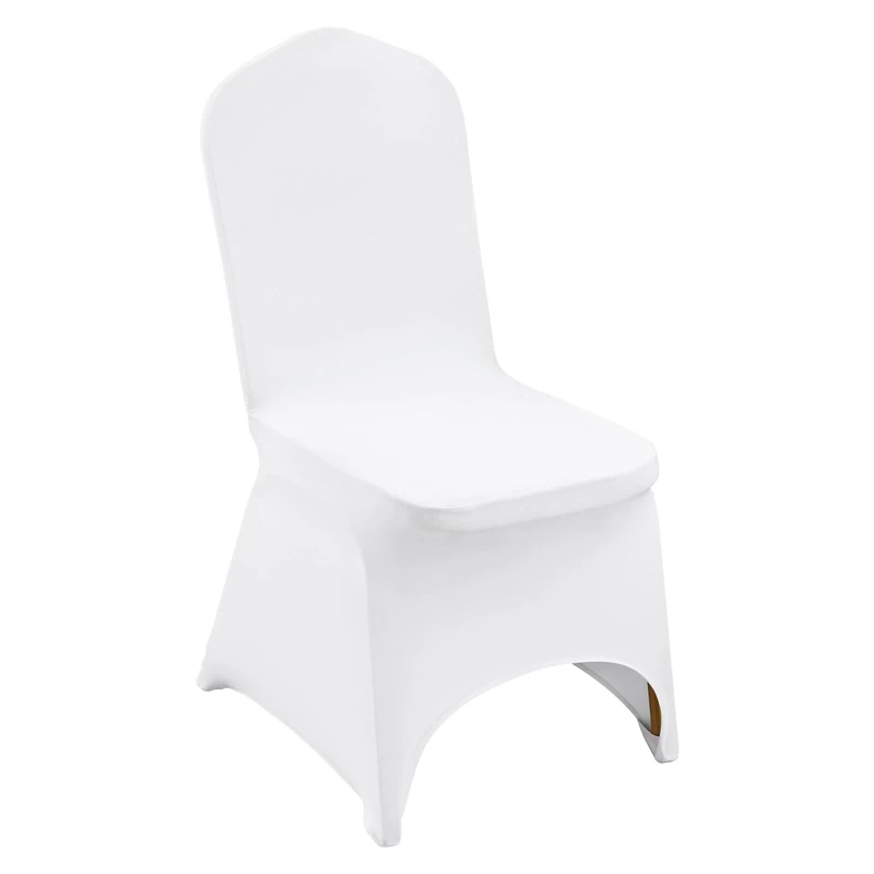 VEVOR 50pcs Chair Cover Wedding Spandex White Chair Covers Stretch Fabric Removable Washable Protective Slipcovers for Weddings Banquets Ceremony(Arched,50PCS)