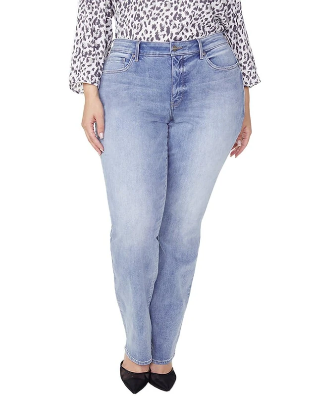 NYDJ Women's Plus Size Marilyn Straight Leg Jeans, Biscayne, 22