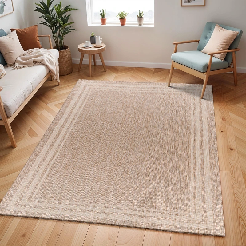 Livabliss Colos Boho Indoor Outdoor Rug - 160x213cm Beige