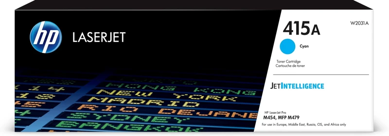 HP W2031A 415A Original LaserJet Toner Cartridge, Cyan, Single Pack