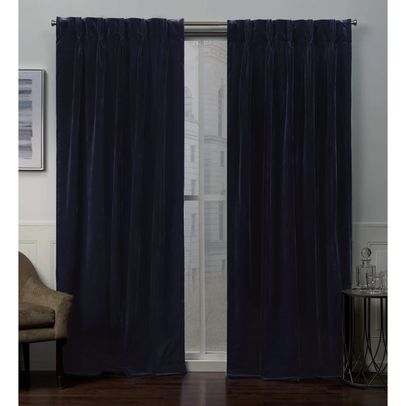 Exclusive Home Curtains Curtain Panel, Polyester, Navy, 27x108