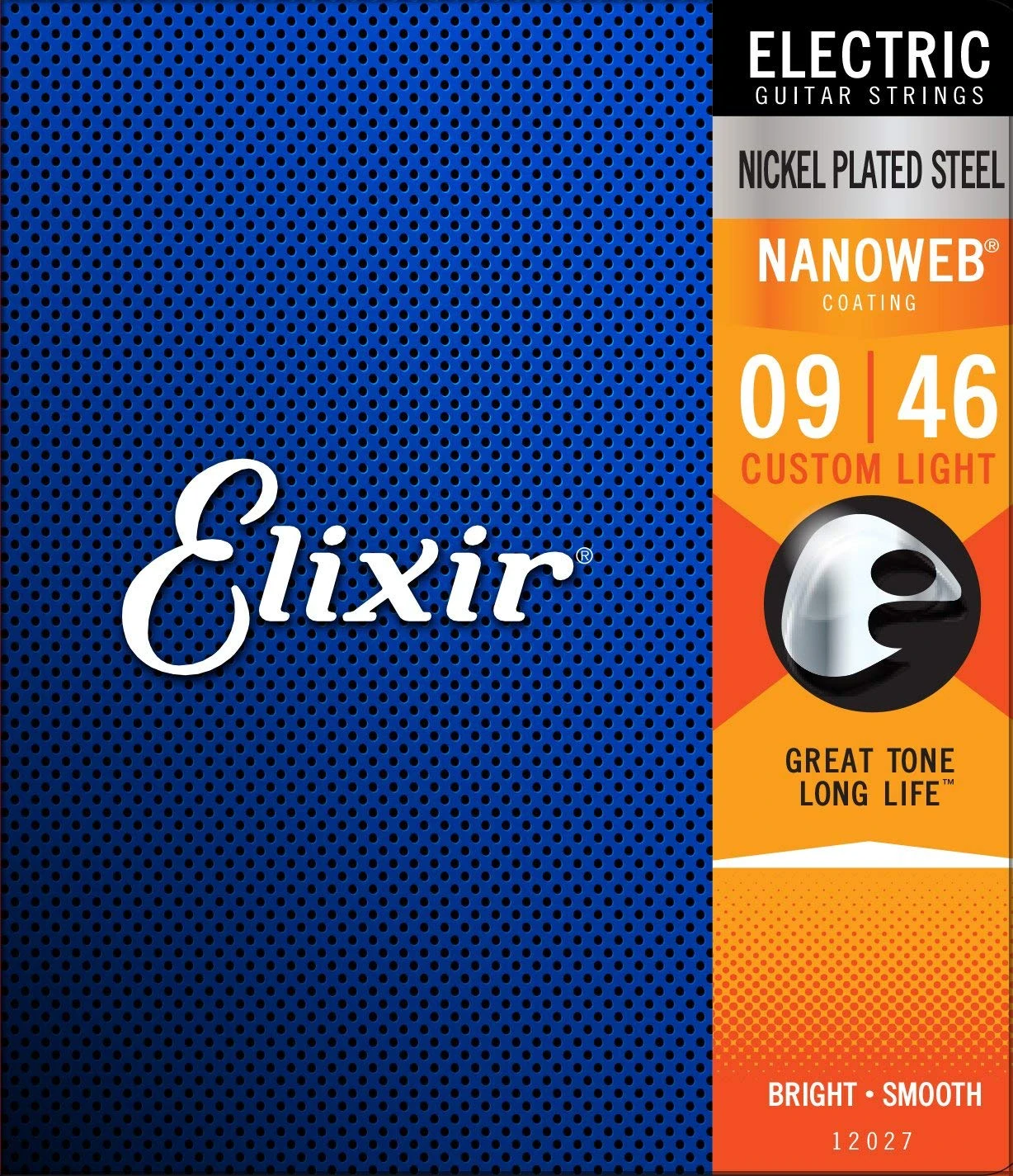 Elixir Strings Electric Guitar Strings w NANOWEB Coating, Custom Light (.009-.046) (Renewed)
