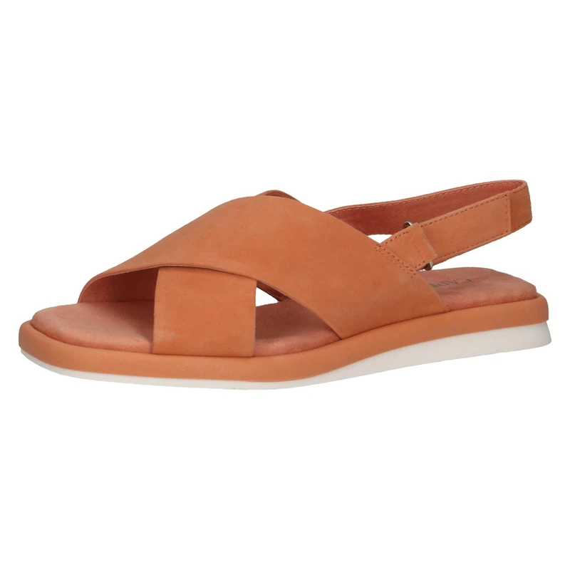 CAPRICE Women's Flat Leather Sandals with Footbed, Orange (Orange Suede), 6 UK - Image 1