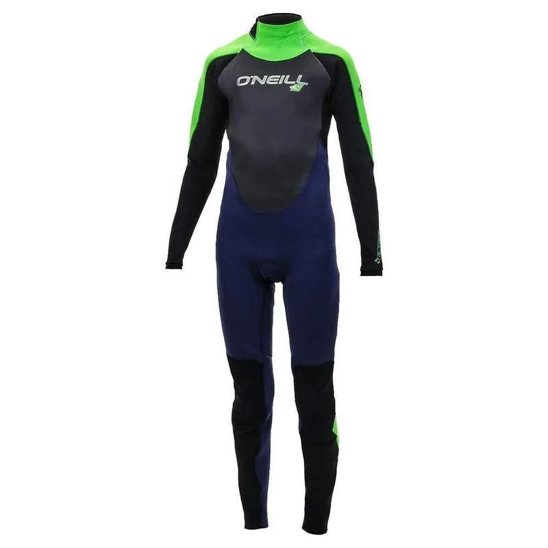 ONEILL WETSUITS Boys' Epic 5/4mm Back Zip Full Wetsuit, Navy/Black/Dayglo, 12