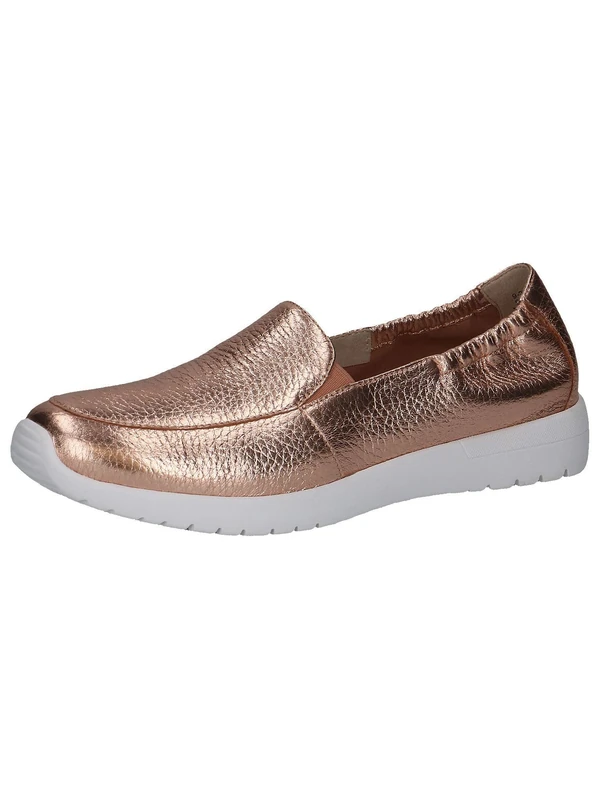 CAPRICE Women's Leather Slip-ons Flat, Metallic (Roseg.Met.Deer), 7.5 UK