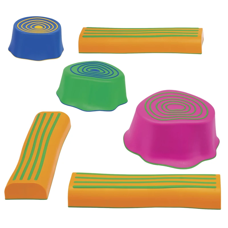 edxeducation Step-a-Trail | 6 Piece Backyard Obstacle Course for Kids | Indoor and Outdoor | Build Coordination and Confidence | Physical and Sensory Play - Image 1