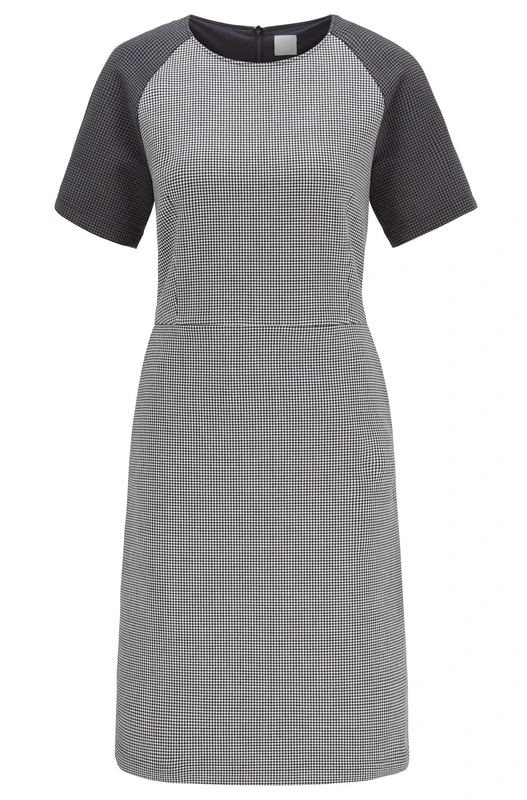 BOSS Women's Alota Dress, Multicolour (Open Miscellaneous 962), 12 (Size: 38)