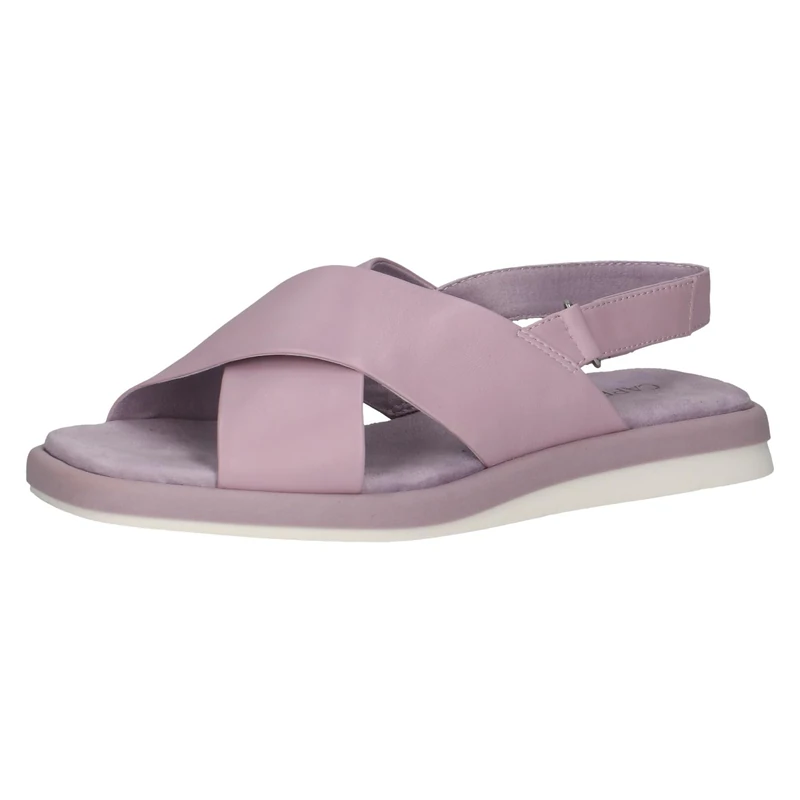 CAPRICE Women's Flat Leather Sandals with Footbed, Purple (Lavender Soft), 4 UK