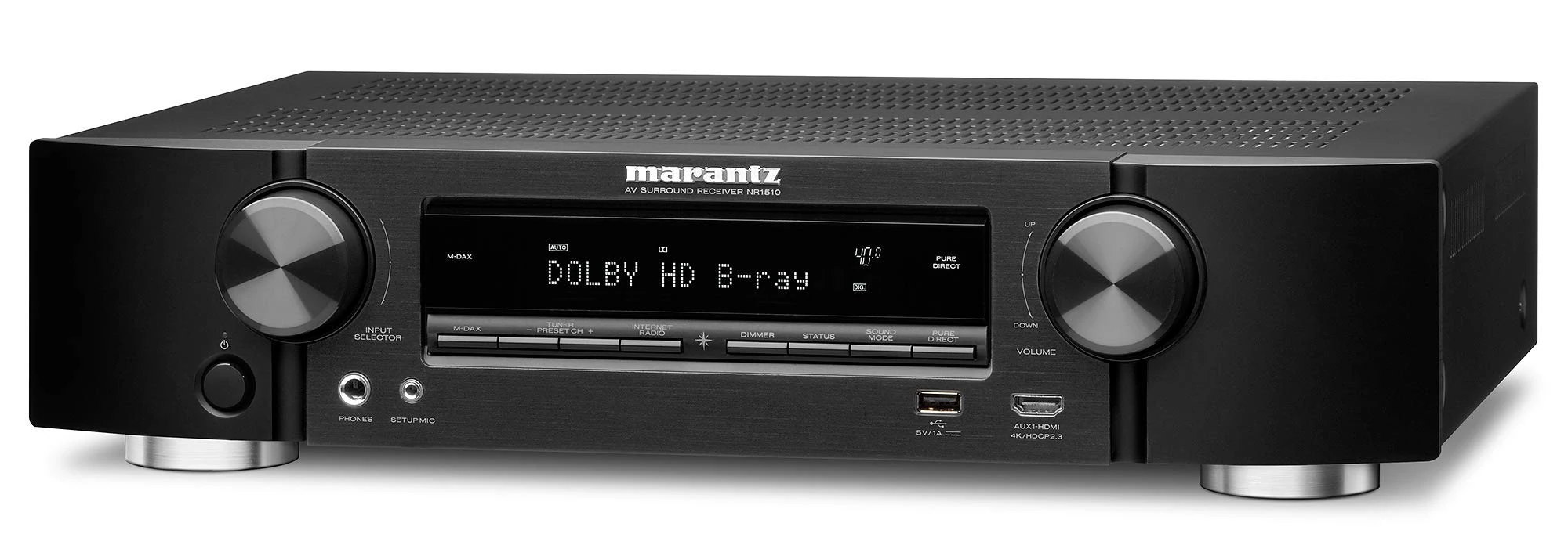 Marantz NR1510 5.2 Channel AV Receiver, HiFi Amplifier, HEOS Multiroom, Music Streaming, AirPlay 2, Bluetooth, Wi-Fi, Wi-Fi, 6 HDMI Inputs, Alexa Compatible