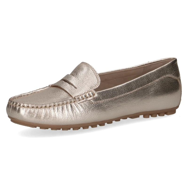 CAPRICE Women's leather moccasins Elegant, Metallic (Platin Metal.), 6 UK