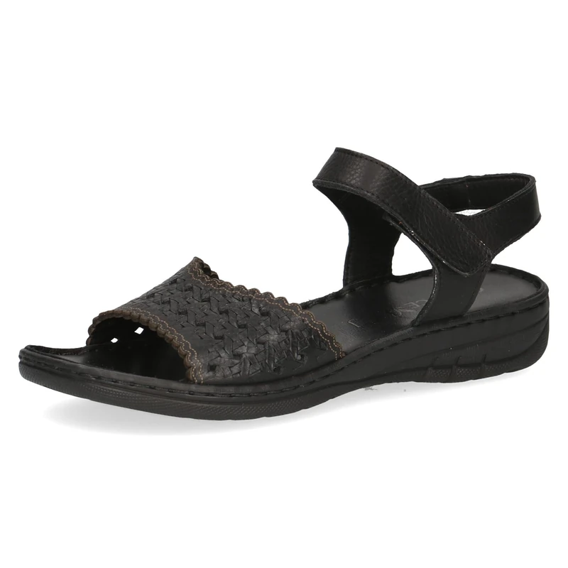 CAPRICE Women's heeled leather sandals Comfortable, Black (Black Nappa), 4 UK - Image 1