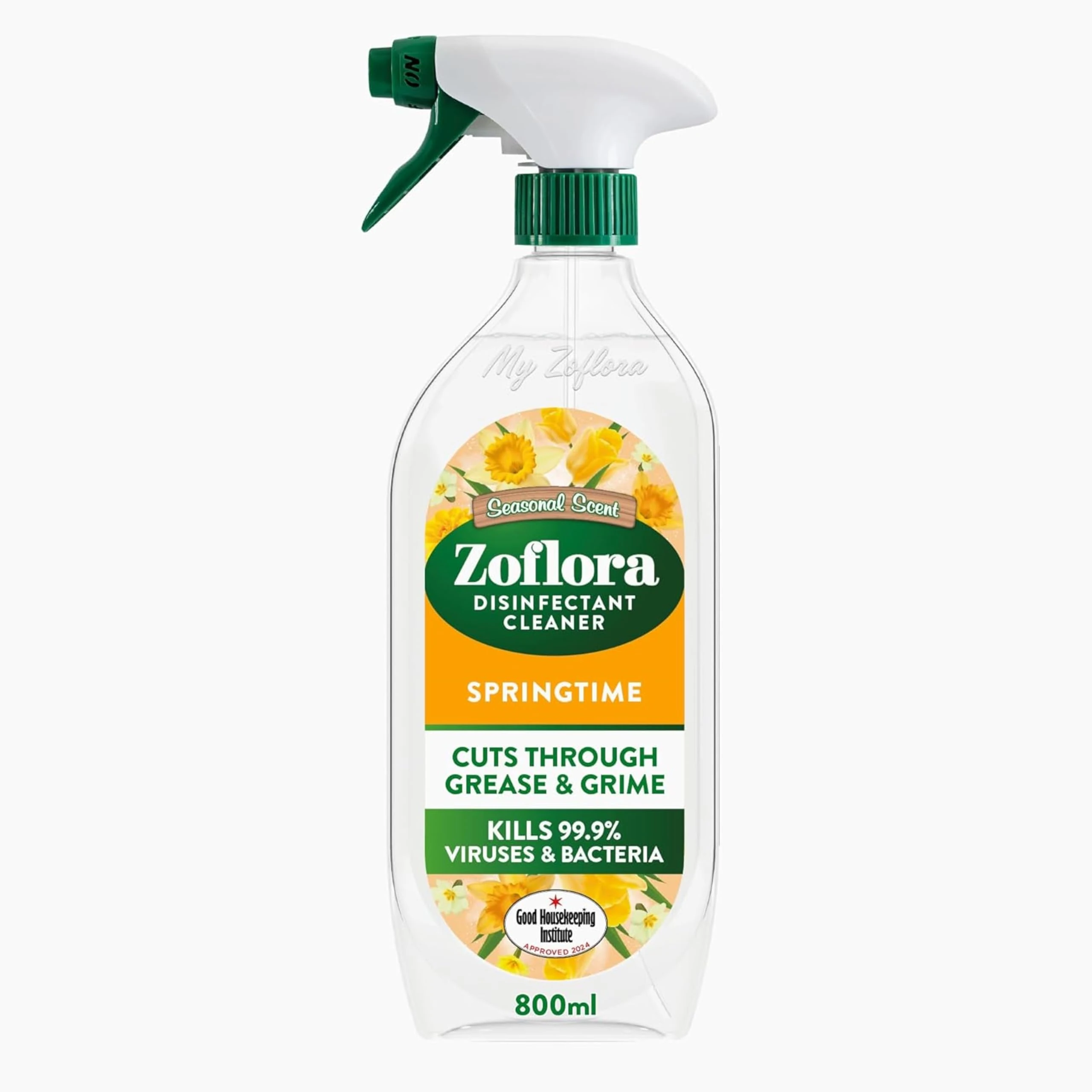 Zoflora Springtime Multipurpose Disinfectant Trigger Spray, 1 x 800ml, Antibacterial Multi-Surface Cleaner, Pet-Safe, Kills 99.9% of Bacteria & Viruses