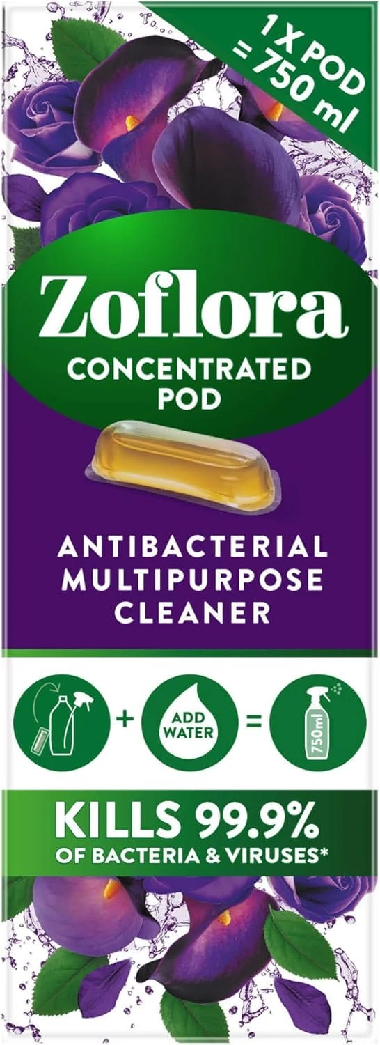 Zoflora Refill POD Midnight Blooms, 12 x 9ml, Long-Lasting Fragrance, Odour Eliminator & Antibacterial Multi-Surface Cleaner, Kills 99.9% of Bacteria - 12 Pack