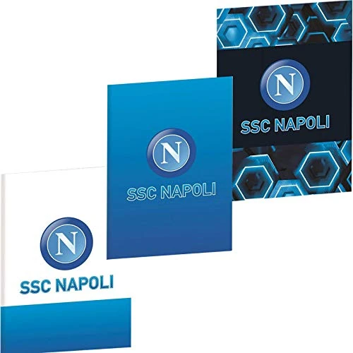 ssc napoli Square Notebook 5 m with Margins A4 Maxi 96/100 School Set 30 cm, Blue Light Blue White