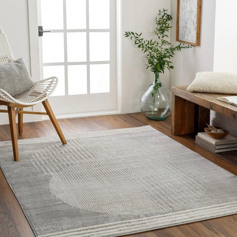 Livabliss Mombasa Geometric Rug - Scandi Runner Rugs Living Room 80x220 cm, Hallway, Kitchen - Neutral, Patterned Carpet Runners, Boho Rug Style, Easy Care- Large Rug, Grey, Cream, Charcoal Rug