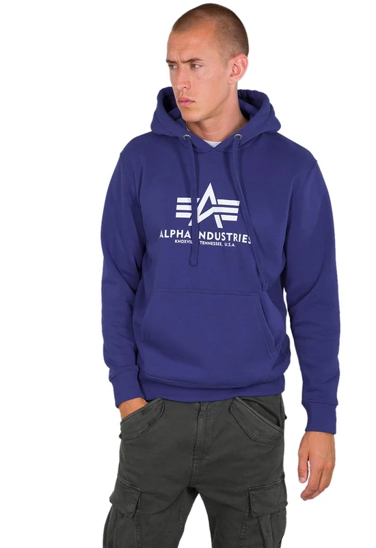Alpha Industries Men's Basic BL Hoodie, Nautical Blue, S