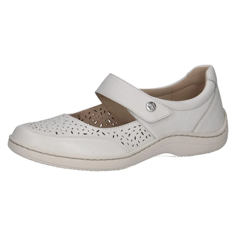 CAPRICE Women's 9-22156-42 Ballerina Shoes, White Nappa, 8 UK