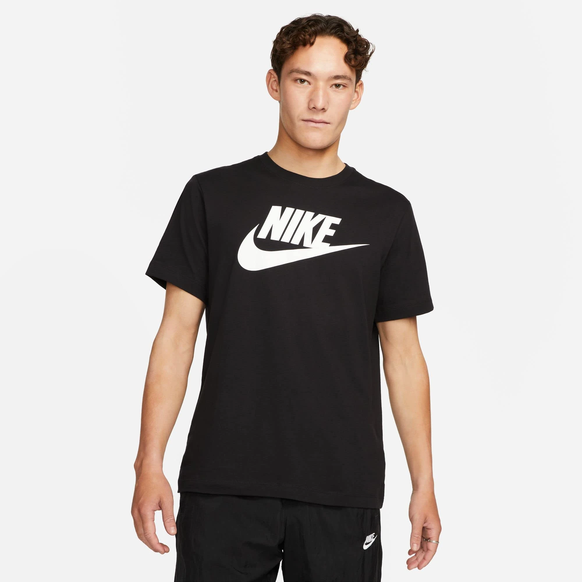 NIKE Men's M Nsw Tee Icon Futura T shirt, Black/(White), 3XL UK