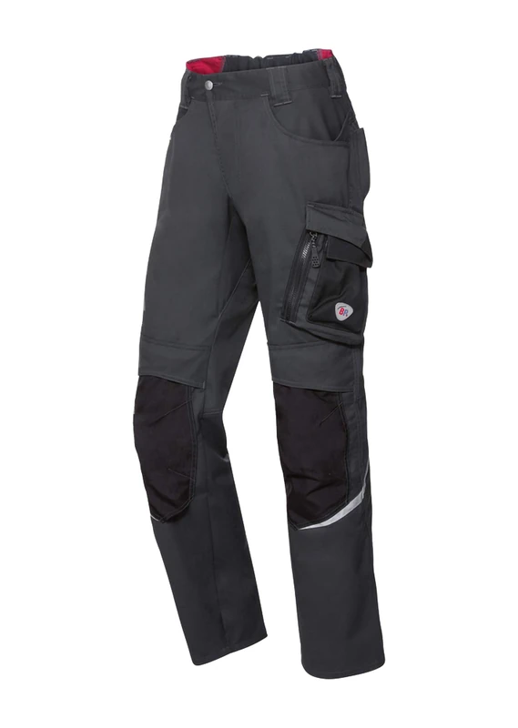 BP 2214-840-8653 Bib&Brace, Stretch Braces With Clip Fastenings, 320,00 G/M², Warning Yellow/Dark Grey, Size 37/38N
