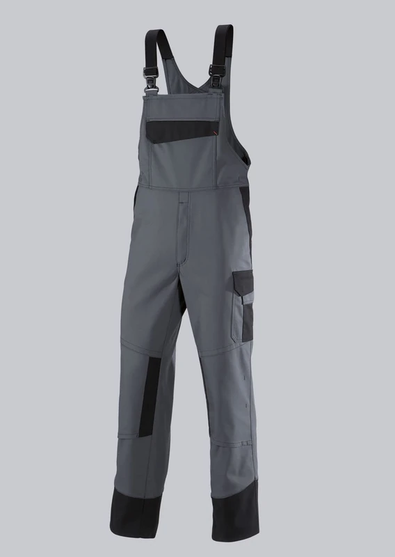 BP 1487-720-32 Bib & Brace, Stretch Braces With Clip Fastenings, 305,00 G/M², Reinforced Cotton, Black, Size 35/36