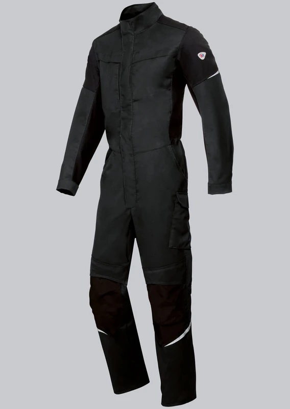 BP 1795-720-32 Work Jacket, Stand-Up Collar, Concealed Front Zip, 305,00 G/M², Reinforced Cotton, Black, Size 50/52N