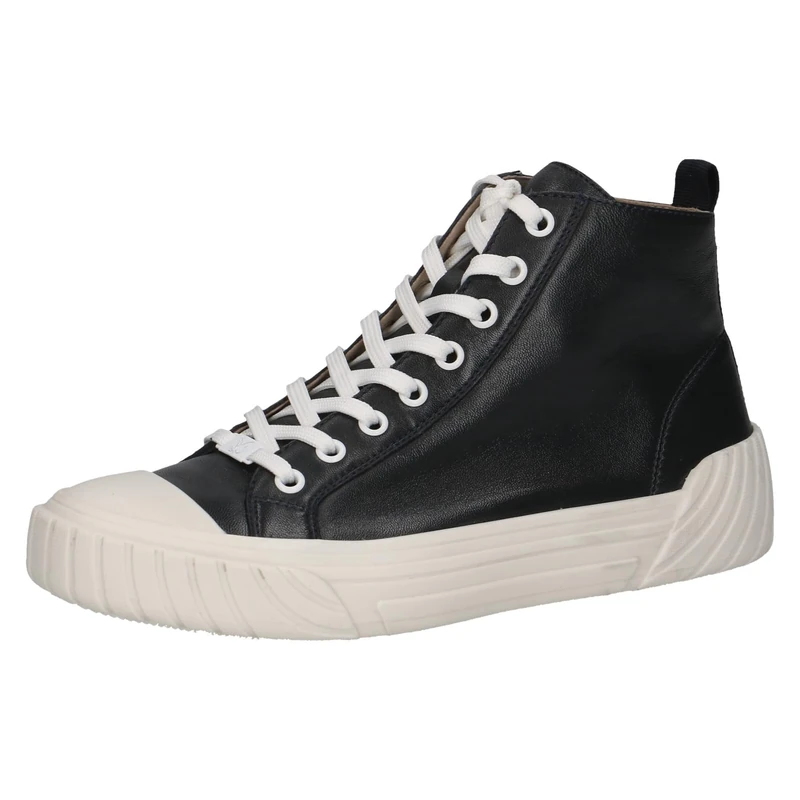 CAPRICE women's lace-up high-top leather sneakers, Blue (Ocean Softnap.), 3.5 UK