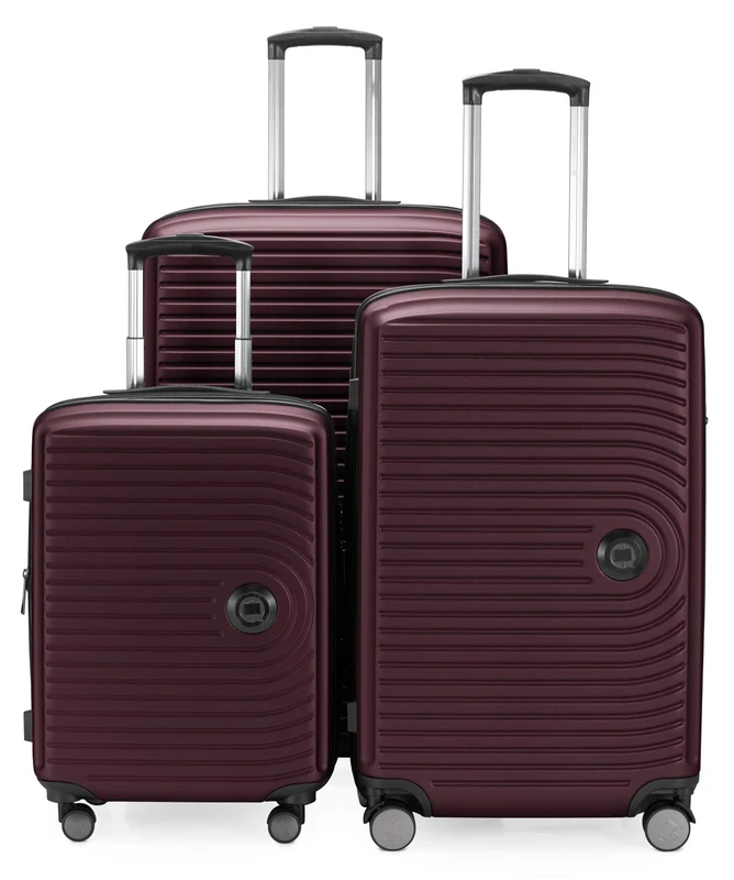 Hauptstadtkoffer MITTE - Expandable Luggage Set, Carry On Trolley 55cm + Medium Sized Suitcase 69cm + LargeTrolley 76cm, ABS, TSA, Burgundy