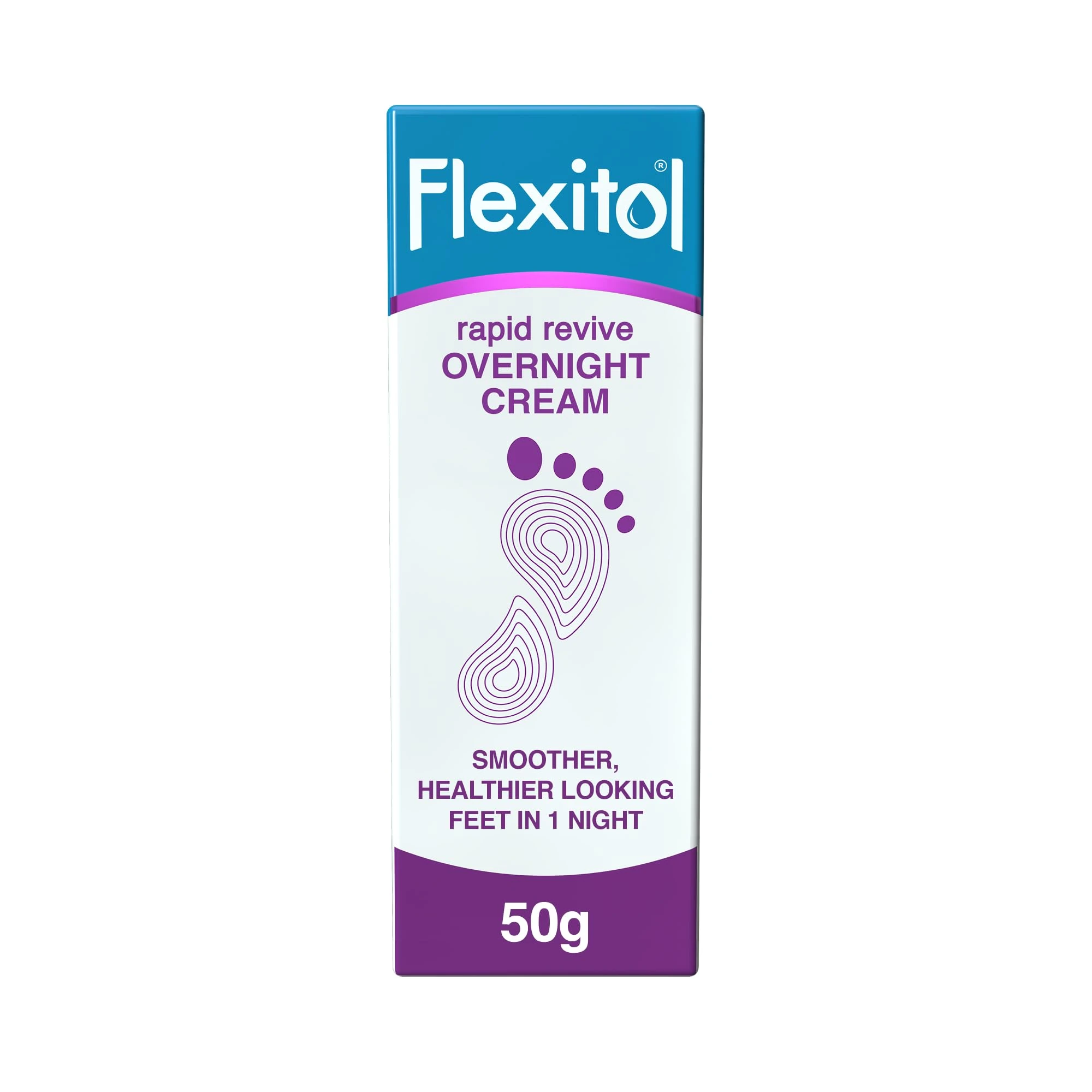 Flexitol Rapid Revive Overnight Foot Cream - 30 Percent Urea for Extremely Dry, Hard, Rough Skin on Feet - Results in 1 Night - Clinically Proven Foot Care - High Urea - Suitable for Diabetics. 50g
