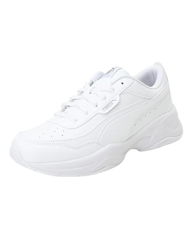 Puma Women Cilia Mode Sneakers, Puma White-Puma Silver, 4.5 UK