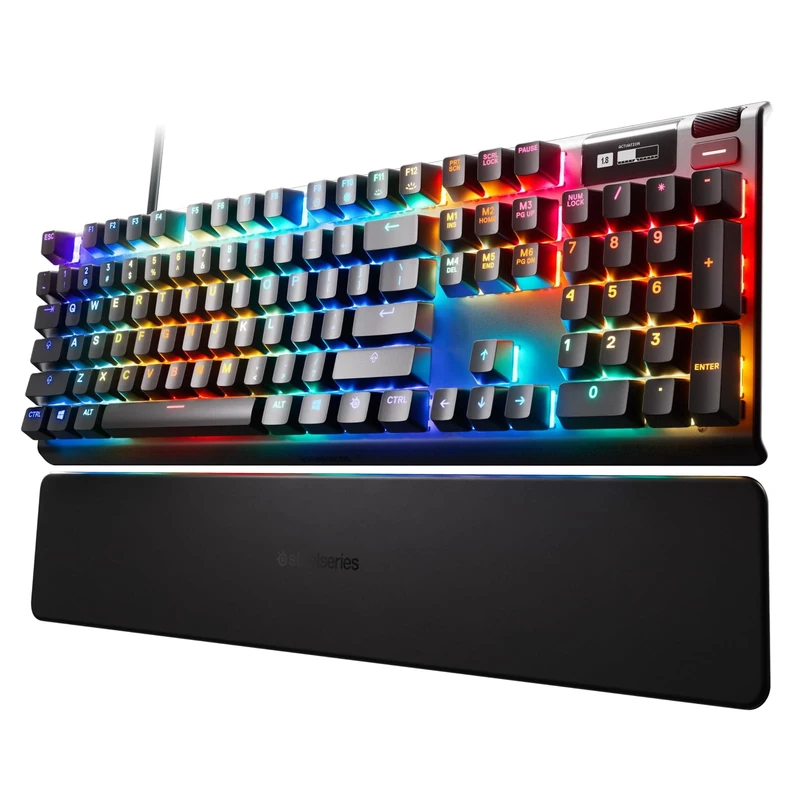 SteelSeries Apex Pro HyperMagnetic Gaming Keyboard — World's Fastest Keyboard — Adjustable Actuation — OLED Screen — RGB – USB Passthrough - French AZERTY Layout - Standard