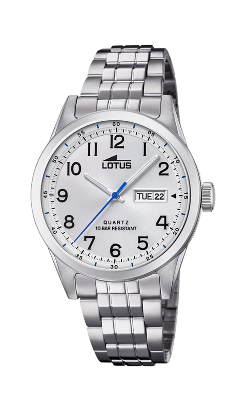 Lotus 18670/1 Men's Analogue Quartz Watch with Stainless Steel Strap, Silver, Bracelet