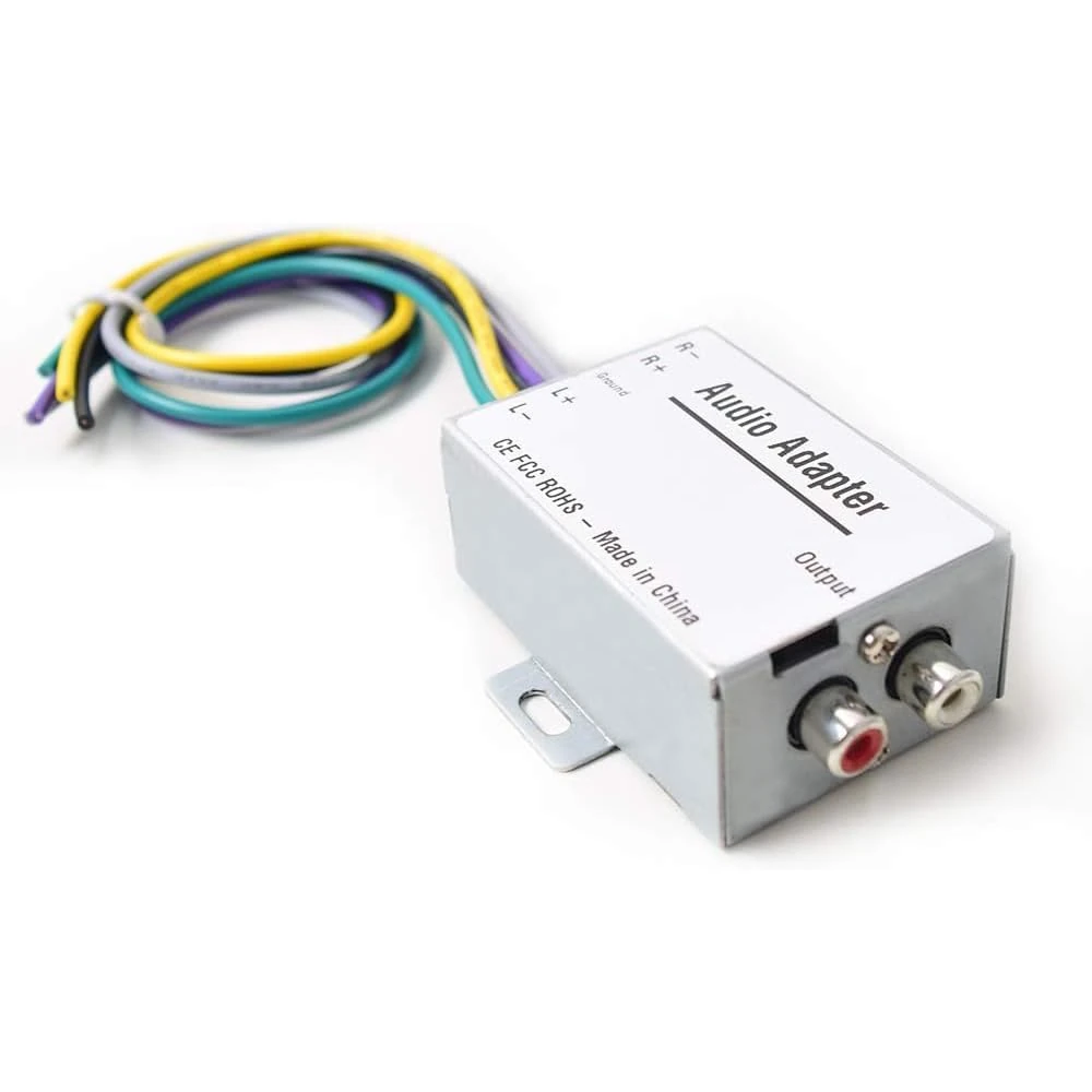 Stereo Audio Speak Signal Hi-Low Converter for Auto Amp Subwoofer Amplifier CD Player High to Low Adapter Audio Filter Audio Filtering Noise Elimination Anti-interference Line Output Converter