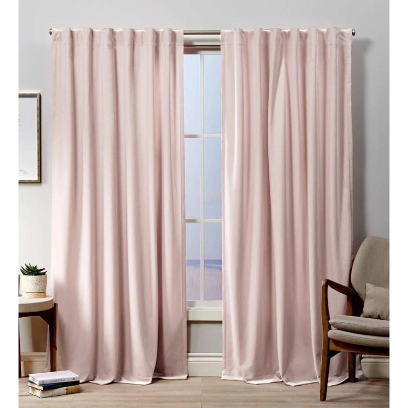 Exclusive Home Curtains Curtain Panel, Polyester, Blush, 52x108